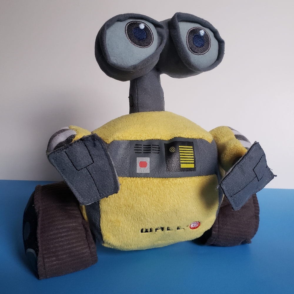 Pixar Walt Disney 9" Wall-E Robot Stuffed Plush Soft Yellow Gray Toy Kohls Cares